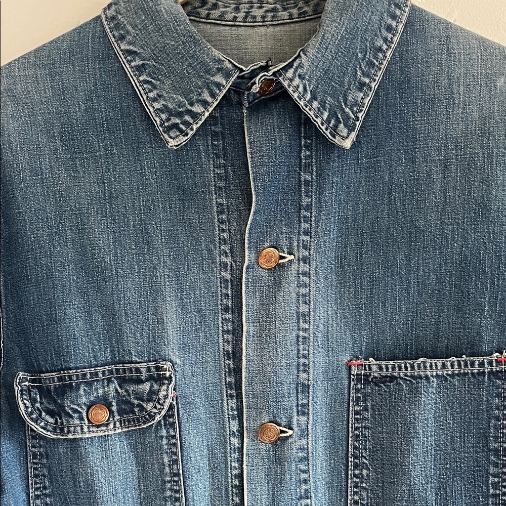 Rare! Vintage 1970s Wrangler Denim Chore Jacket - Picture 3 of 17